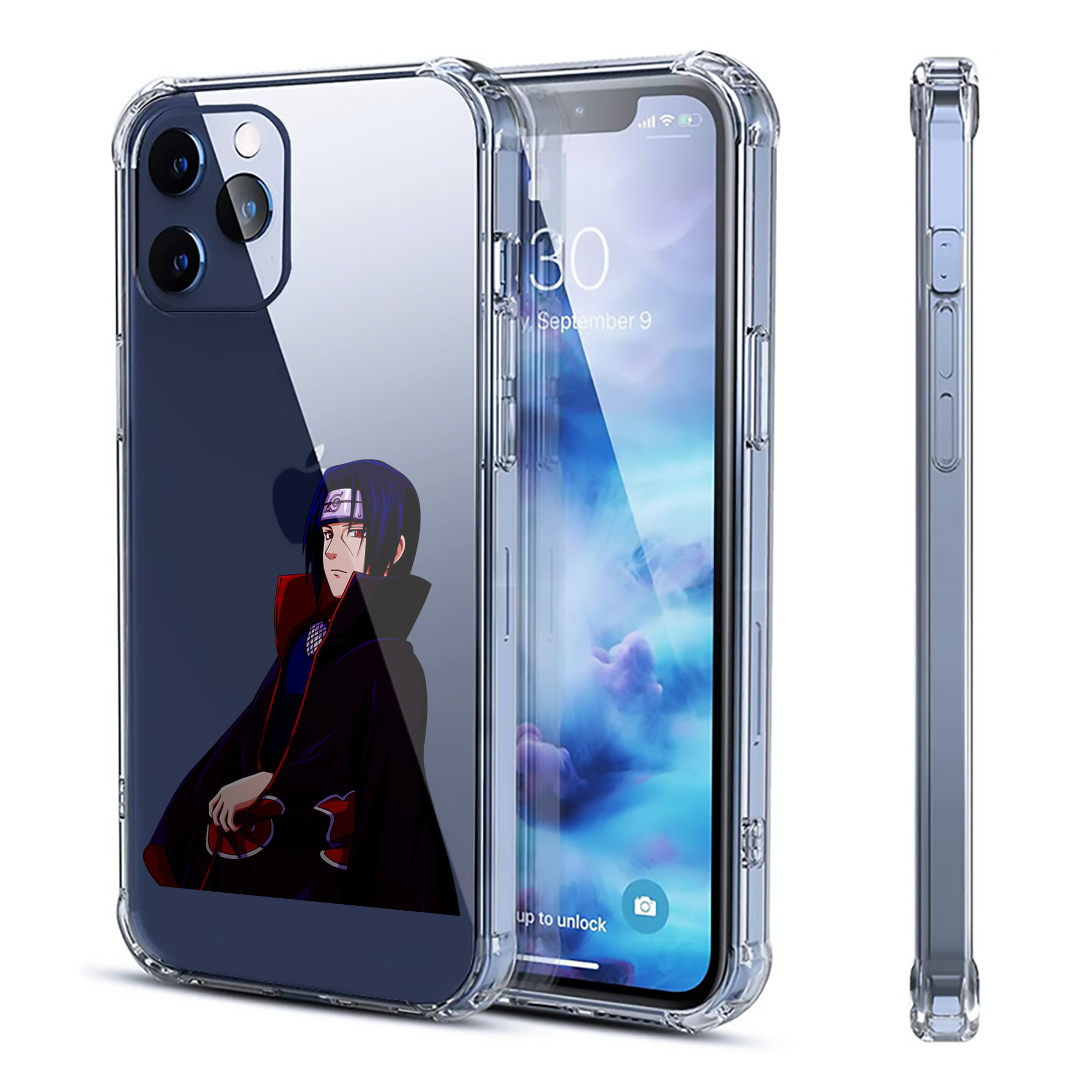 （画像用） NARUTO -ナルト- うちは イタチ Uchiha Itachi 【iPhone 12シリーズ対応】透明スマホケース（クリアソフトケース）